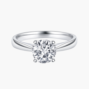 Classic Four Prong Solitaire Ring in 14K White Gold