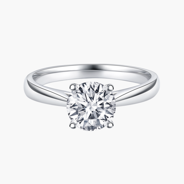 Classic Four Prong Solitaire Ring in 14K White Gold