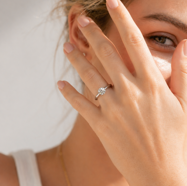Classic Four Prong Solitaire Ring in 14K White Gold