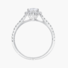Classic Pavé Halo Pear Diamond Ring with 14k White Gold