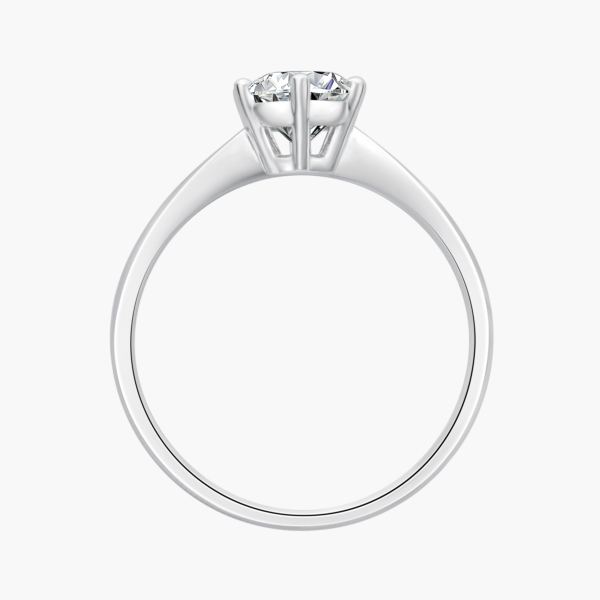 Classic Six Prong Solitaire Ring in 14K White Gold
