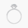 R123031 产品图 侧 Classic Pavé Halo Round Diamond Ring with 14k White Gold