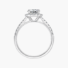 Classic Cusion Halo Round Diamond Ring with 14k White Gold