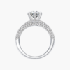 R124069 产品图 侧 Round Diamond Scalloped Pavé Diamond Ring in 14k White Gold