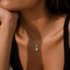 Six Prones Solitaire Pendant with 14k White Gold