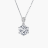 Six Prones Solitaire Pendant with 14k White Gold