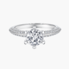 半壁江山R124069 Round Diamond Scalloped Pavé Diamond Ring in 14k White Gold