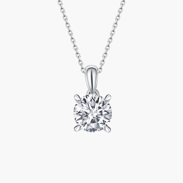 Four Prong Solitaire Pendant In 14K White Gold