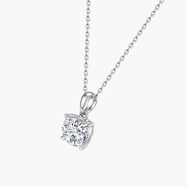 Four Prong Solitaire Pendant In 14K White Gold