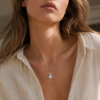 Four Prong Solitaire Pendant In 14K White Gold