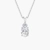 Oval Shaped Pendant Necklace in 14k White Gold