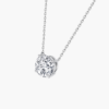 Four Prong Solitaire Necklace In 14K White Gold