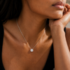Four Prong Solitaire Necklace In 14K White Gold