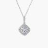 Halo Diamond Pendant in 14k White Gold