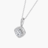 Halo Diamond Pendant in 14k White Gold