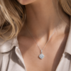 Halo Diamond Pendant in 14k White Gold