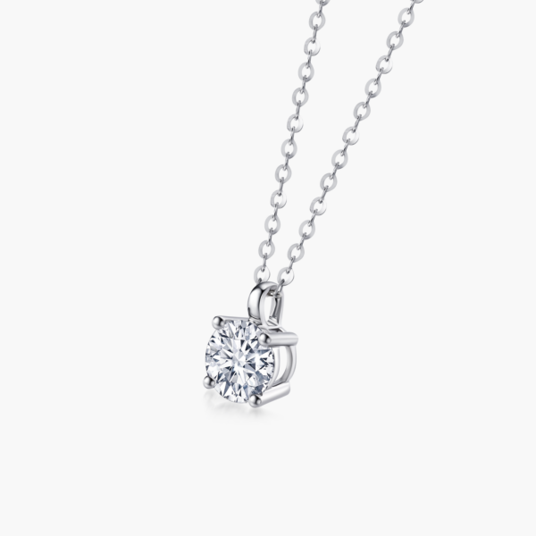 Four Prong Solitaire Pendant in 14k White Gold
