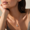 圆钻圆围mt2 Halo Round Diamond Pendant In 14k White Gold