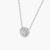 圆钻圆围素项链2 Halo Diamond Pendant in 14k White Gold