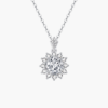 Sun Flower Necklace in 14k White Gold