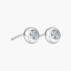 泡泡耳钉 Bezel Set Diamond Stud Earrings In 14K White Gold