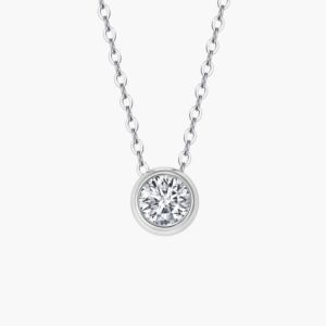 Bezel Solitaire with 14k White Gold