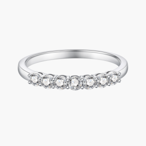 Seven Stone Round Diamond Ring In 14K White Gold